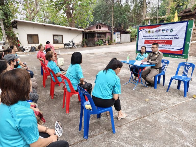 วันที่ 10 เมษายน 2568 เวลา 18.00 น. พ.ต.ต.เจษฎา พันธุ์แก้ว สวป.(ชส.)ฯ  พร้อมชุด ชมส.ฯ ร่วมกับผู้ใหญ่บ้าน, ผู้ช่วยผู้ใหญ่บ้านและคณะกรรมการหมู่บ้าน ประชุมชี้แจงแนวทางการปฏิบัติตามโครการฯ และแบ่งคุ้มตามสภาพชุมชน เบื้องต้นเพื่อใช้สำหรับการ X-Ray พื้นที่ต่อไป