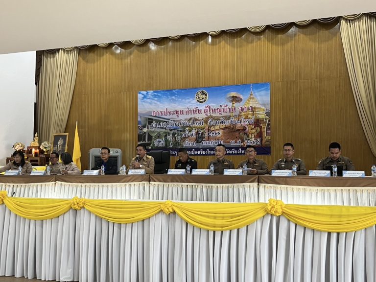 วันที่ 3 กรกฎาคม 2568  เวลา 09.30 – 12.00 น.  พ.ต.ต.เจษฎา พันธุ์แก้ว สวป.(ชส.)สภ.ภูพิงคราชนิเวศน์ ร่วมประชุมกำนันผู้ใหญ่บ้าน อำเภอเมืองเชียงใหม่ ครั้งที่ 7/ 2568