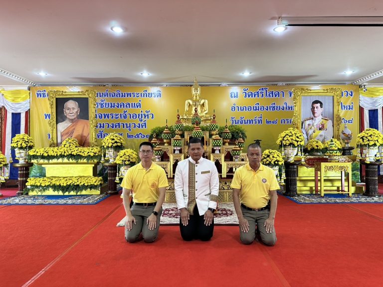 วันที่ 28 กรกฎาคม 2568 เวลา 13.30 น. พ.ต.ต.เจษฎา พันธุ์แก้ว สวป.(ชส.) สภ.ภูพิงคราชนิเวศน์ , ร.ต.อ.เอกพงษ์ สายวงศ์เปี๊ย รอง สวป.(ชส.)ฯ   พร้อม ชุด ชมส.สภ.ภูพิงคราชนิเวศน์ ร่วม พิธีเจริญพระพุทธมนต์เฉลิมพระเกียรติถวายพระพรชัยมงคลแด่ พระบาทสมเด็จพระเจ้าอยู่หัวและพระบรมวงศานุวงค์ ประจำปีพุทธศักราช 2568