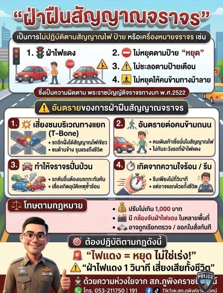 สงกรานต์ปลอดภัย “ไม่ฝ่าฝืนกฎจราจร” กันนะครับ