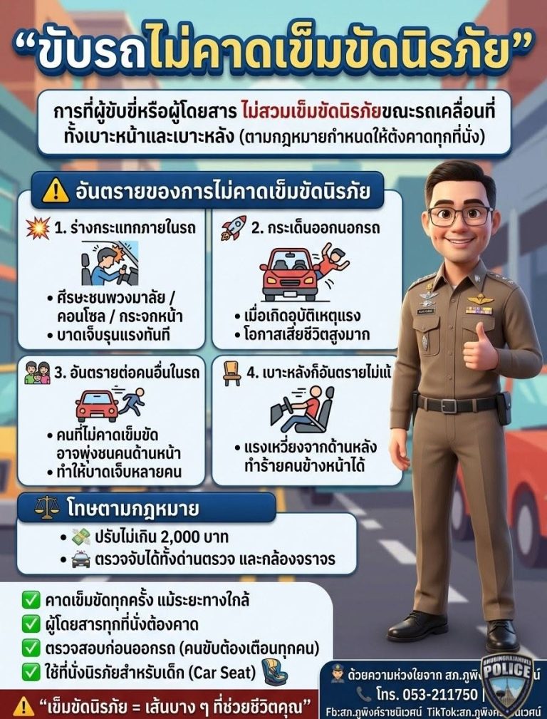 สงกรานต์ปลอดภัย “ขับรถคาดเข็มขัดนิรภัย”ด้วยนะครับ