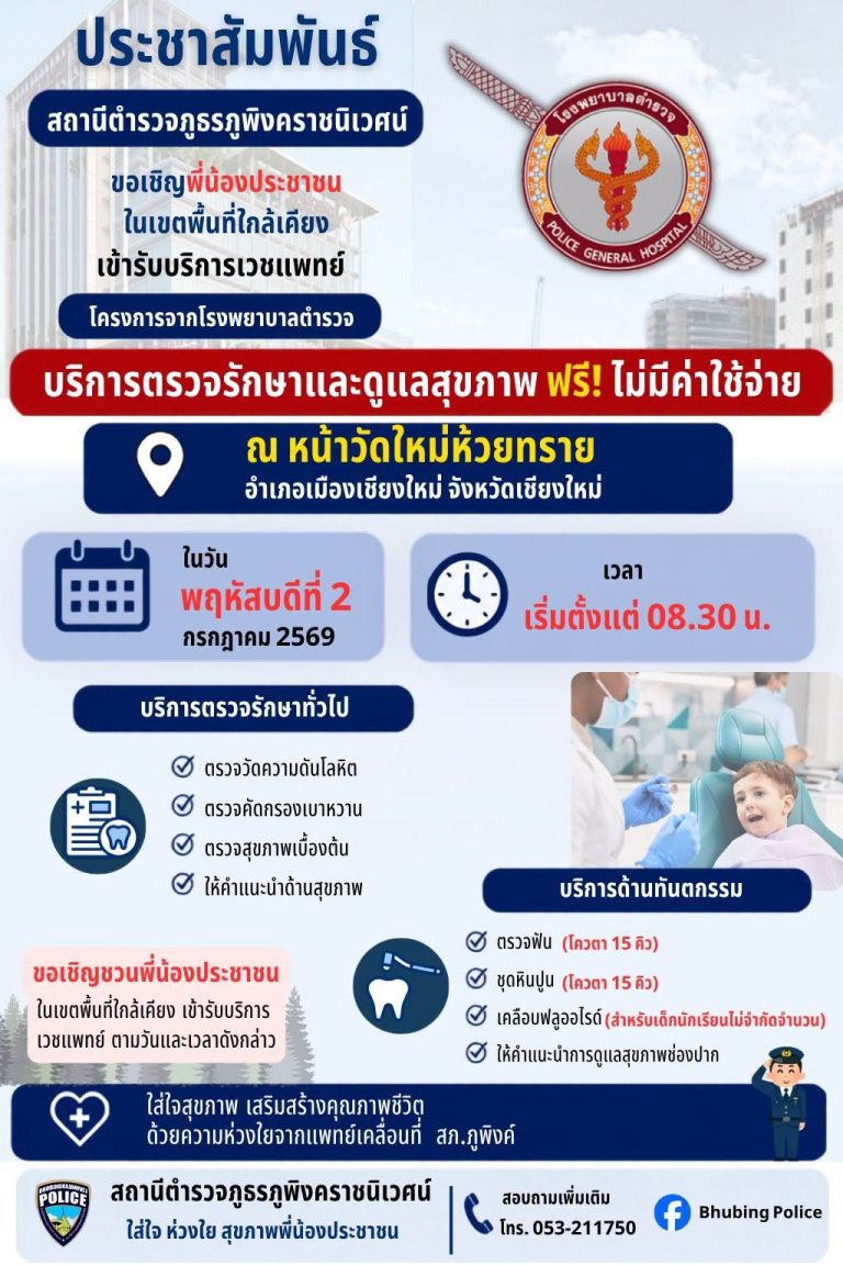 #ตรวจสุขภาพและทำฟันฟรี ไม่มีค่าใช้จ่าย!