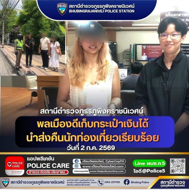 เจ้าหน้าที่ตำรวจสายตรวจ ปฎิบัติหน้าที่งานจราจร  สภ.ภูพิงคราชนิเวศน์ ได้รับแจ้งจากพลเมืองดีเก็บกระเป๋าเงินชาวต่างชาติได้นำส่งคืนเจ้าของเรียบร้อย