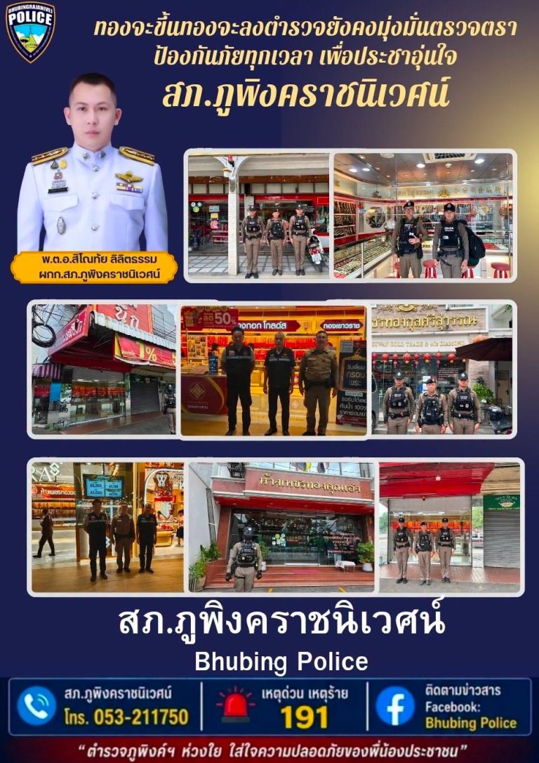 สภ.ภูพิงคราชนิเวศน์ การป้องกันเหตุการก่ออาชญากรรมร้านทอง