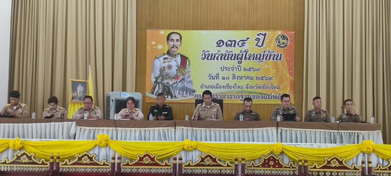 วันที่  10  สิงหาคม  2569 เวลา 09.00 น.   พ.ต.อ.สิโณทัย ลิลิตธรรม   ผกก.สภ.ภูพิงคราชนิเวศน์   พ.ต.ท.เกียรติศักดิ์ ผัดก๋า  รอง ผกก.ป.สภ.ภูพิงคราชนิเวศน์  มอบหมายให้  พ.ต.ท.เจษฎา พันธุ์แก้ว สวป.(ชส.) สภ.ภูพิงคราชนิเวศน์ เข้าร่วมเป็นเกียรติในงาน “วันกำนันผู้ใหญ่บ้าน”ประจำปี 2569 และ เชิญประชุมกำนัน ผู้ใหญ่บ้าน ประจำเดือนสิงหาคม 2569